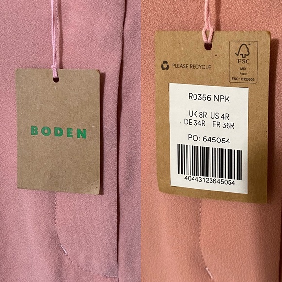 Boden Pants Women’s 4R Rose Pink Girly Femme Wide Leg Crepe High Waist NWT - Picture 10 of 10